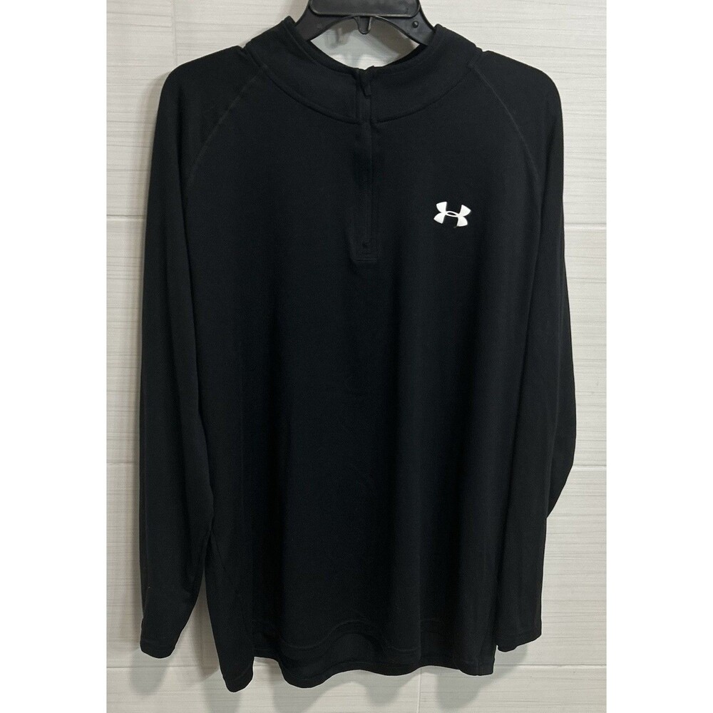 Under Armour Heat Gear Black LS Cotton Blend Lightweight 1/4 Zip XL Sport Casual